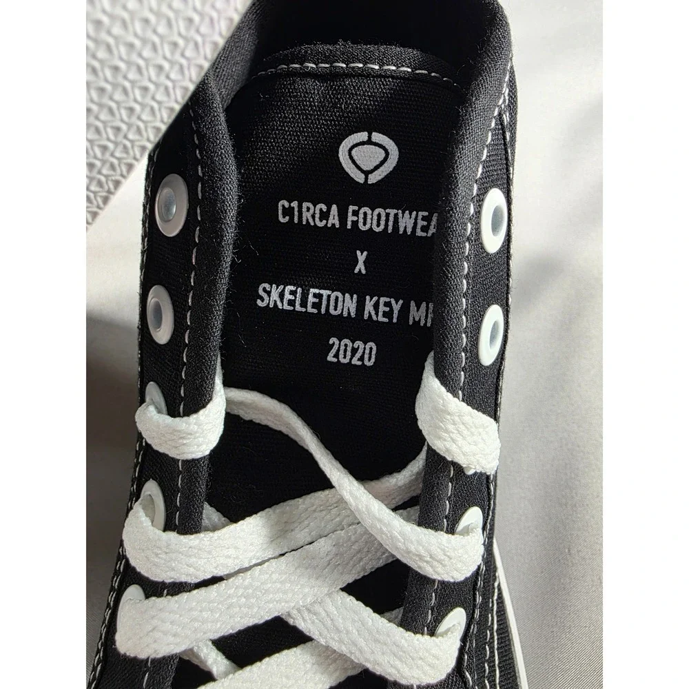 C1RCA Gravel Skeleton Key High Top Sneakers Mens 6 Black White Skate Shoes NEW